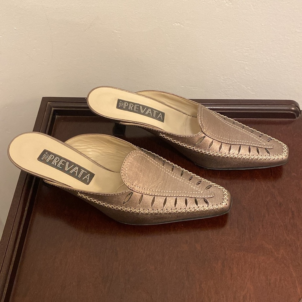 Prevata Dapper Apogeo Italian Pewter Metal Mules